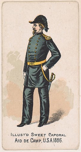 Aid de Camp, United States Army, 1886, from the Military Series (N224) issued by Kinney Tobacco Company to promote Sweet Caporal Cigarettes