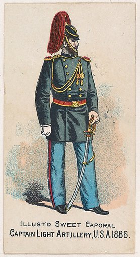Captain, Light Artillery, United States Army, 1886, from the Military Series (N224) issued by Kinney Tobacco Company to promote Sweet Caporal Cigarettes