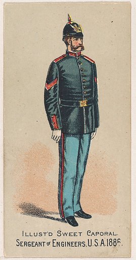 Sergeant of Engineers, United States Army, 1886, from the Military Series (N224) issued by Kinney Tobacco Company to promote Sweet Caporal Cigarettes