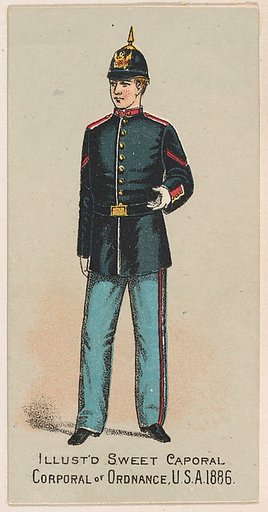 Corporal of Ordnance, United States Army, 1886, from the Military Series (N224) issued by Kinney Tobacco Company to promote Sweet Caporal Cigarettes
