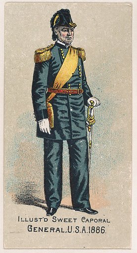 General, United States Army, 1886, from the Military Series (N224) issued by Kinney Tobacco Company to promote Sweet Caporal Cigarettes