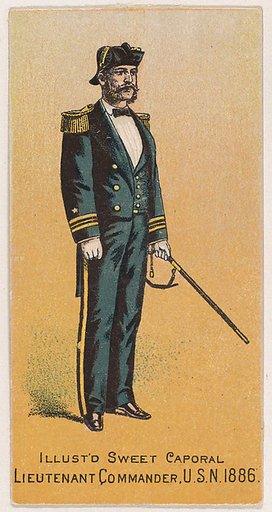 Lieutenant Commander, United States Navy, 1886, from the Military Series (N224) issued by Kinney Tobacco Company to promote Sweet Caporal Cigarettes