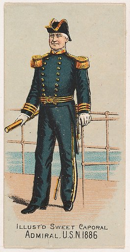 Admiral, United States Navy, 1886, from the Military Series (N224) issued by Kinney Tobacco Company to promote Sweet Caporal Cigarettes