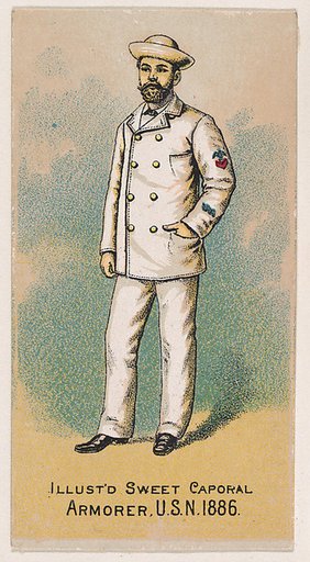 Armorer, United States Navy, 1886, from the Military Series (N224) issued by Kinney Tobacco Company to promote Sweet Caporal Cigarettes