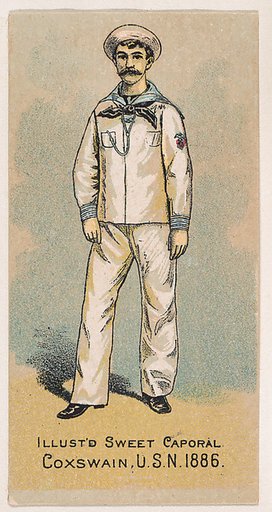 Coxswain, United States Navy, 1886, from the Military Series (N224) issued by Kinney Tobacco Company to promote Sweet Caporal Cigarettes