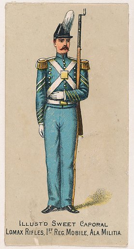 Lomax Rifles, 1st Regiment, Mobile, Alabama Militia, from the Military Series (N224) issued by Kinney Tobacco Company to promote Sweet Caporal Cigarettes