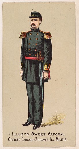 Officer, Chicago Zouaves, Illinois Militia, from the Military Series (N224) issued by Kinney Tobacco Company to promote Sweet Caporal Cigarettes