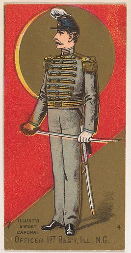 Officer, 1st Regiment, Illinois, National Guard, from the Military Series (N224) issued by Kinney Tobacco Company to promote Sweet Caporal Cigarettes