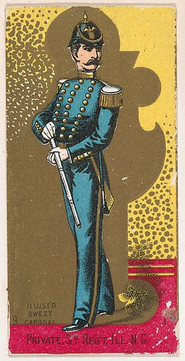 Private, 3rd Regiment, Illinois, National Guard, from the Military Series (N224) issued by Kinney Tobacco Company to promote Sweet Caporal Cigarettes