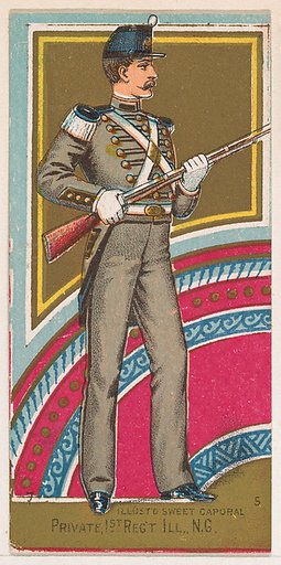 Private, 1st Regiment, Illinois, National Guard, from the Military Series (N224) issued by Kinney Tobacco Company to promote Sweet Caporal Cigarettes