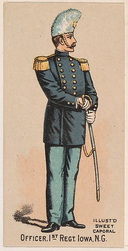 Officer, 1st Regiment, Iowa, National Guard, from the Military Series (N224) issued by Kinney Tobacco Company to promote Sweet Caporal Cigarettes