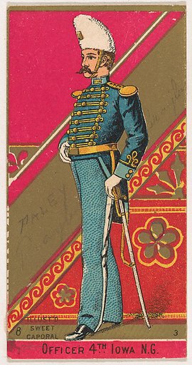 Officer, 4th Regiment, Iowa, National Guard, from the Military Series (N224) issued by Kinney Tobacco Company to promote Sweet Caporal Cigarettes