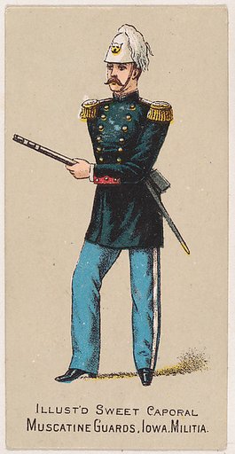 Muscatine Guards, Iowa, Militia, from the Military Series (N224) issued by Kinney Tobacco Company to promote Sweet Caporal Cigarettes