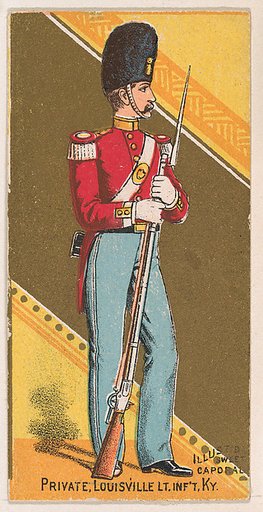 Private, Louisville, Light Infantry, Kentucky, from the Military Series (N224) issued by Kinney Tobacco Company to promote Sweet Caporal Cigarettes