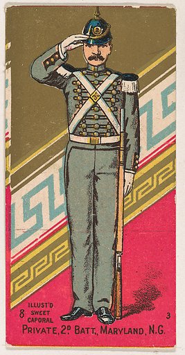 Private, 2nd Battalion, Maryland, National Guard, from the Military Series (N224) issued by Kinney Tobacco Company to promote Sweet Caporal Cigarettes