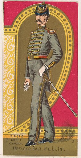 Officer, Balitmore, Maryland, Light Infantry, from the Military Series (N224) issued by Kinney Tobacco Company to promote Sweet Caporal Cigarettes