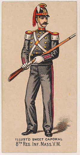 8th Regiment, Inf., Massachusetts, V.M., from the Military Series (N224) issued by Kinney Tobacco Company to promote Sweet Caporal Cigarettes