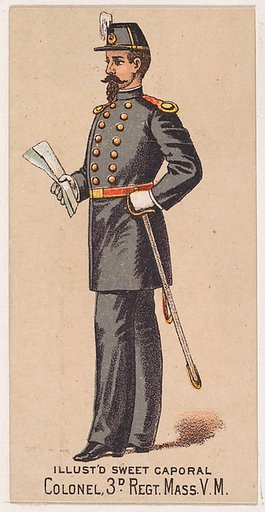 Colonel, 3rd Regiment, Massachusetts, V.M., from the Military Series (N224) issued by Kinney Tobacco Company to promote Sweet Caporal Cigarettes