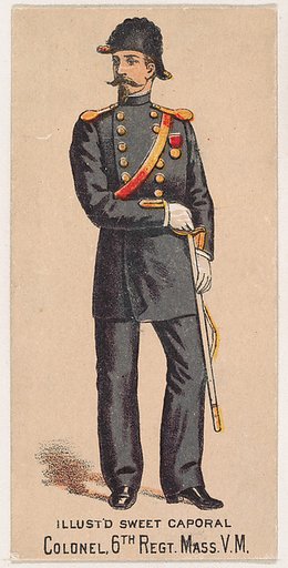 Colonel, 6th Regiment, Massachusetts, V.M., from the Military Series (N224) issued by Kinney Tobacco Company to promote Sweet Caporal Cigarettes