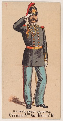 Officer, 5th Artillery, Massachusetts, V.M., from the Military Series (N224) issued by Kinney Tobacco Company to promote Sweet Caporal Cigarettes