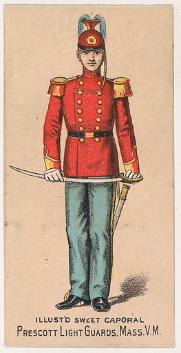Prescott Light Guards, Massachusetts, V.M., from the Military Series (N224) issued by Kinney Tobacco Company to promote Sweet Caporal Cigarettes