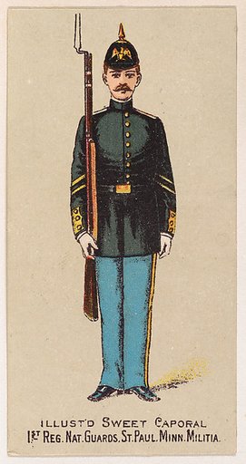 1st Regiment, National Guards, St. Paul, Minnesota Militia, from the Military Series (N224) issued by Kinney Tobacco Company to promote Sweet Caporal Cigarettes