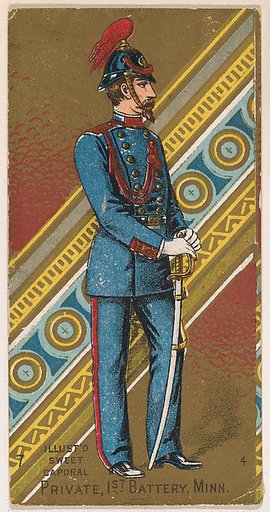 Private, 1st Battery, Minnesota, from the Military Series (N224) issued by Kinney Tobacco Company to promote Sweet Caporal Cigarettes