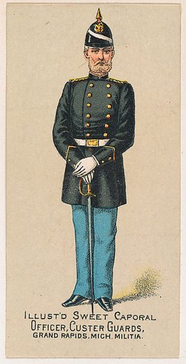 Officer, Custer Guards, Grand Rapids, Michigan Militia, from the Military Series (N224) issued by Kinney Tobacco Company to promote Sweet Caporal Cigarettes
