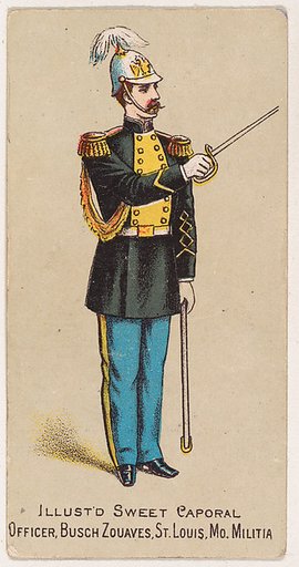 Officer, Busch Zouaves, St. Louis, Missouri Militia, from the Military Series (N224) issued by Kinney Tobacco Company to promote Sweet Caporal Cigarettes