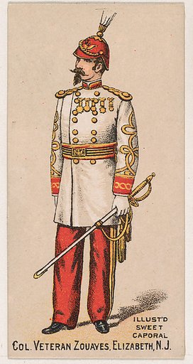 Colonel, Veteran Zouaves, Elizabeth, New Jersey, from the Military Series (N224) issued by Kinney Tobacco Company to promote Sweet Caporal Cigarettes