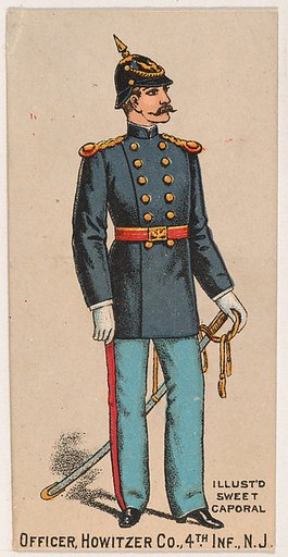 Officer, Howitzer Company, 4th Infantry, New Jersey, from the Military Series (N224) issued by Kinney Tobacco Company to promote Sweet Caporal Cigarettes