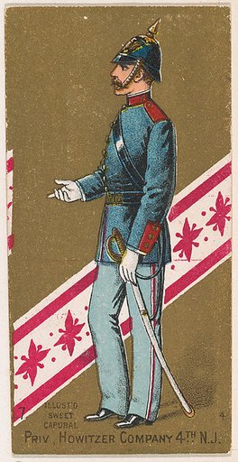 Private, Howitzer Company, 4th Regiment, New Jersey, from the Military Series (N224) issued by Kinney Tobacco Company to promote Sweet Caporal Cigarettes