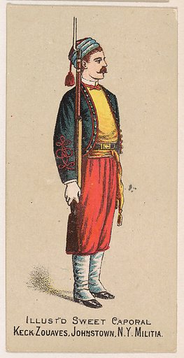 Keck Zouaves, Johnstown, New York Militia, from the Military Series (N224) issued by Kinney Tobacco Company to promote Sweet Caporal Cigarettes