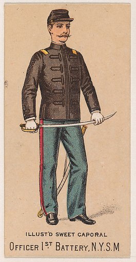 Officer, 1st Battery, New York State Militia, from the Military Series (N224) issued by Kinney Tobacco Company to promote Sweet Caporal Cigarettes