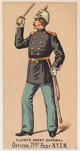 Officer, 71st Regiment, New York State Militia, from the Military Series (N224) issued by Kinney Tobacco Company to promote Sweet Caporal Cigarettes