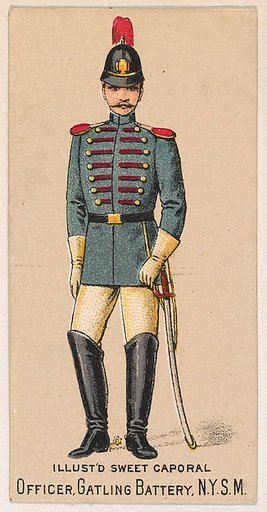 Officer, Gatling Battery, New York State Militia, from the Military Series (N224) issued by Kinney Tobacco Company to promote Sweet Caporal Cigarettes