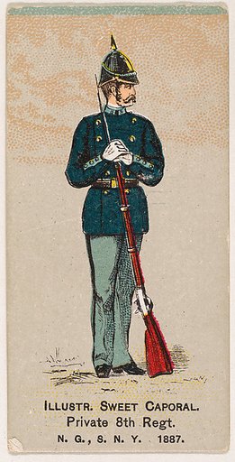 Private, 8th Regiment, National Guard of the State of New York, 1887, from the Military Series (N224) issued by Kinney Tobacco Company to promote Sweet Caporal Cigarettes