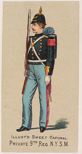 Private, 9th Regiment, New York State Militia, from the Military Series (N224) issued by Kinney Tobacco Company to promote Sweet Caporal Cigarettes
