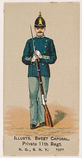 Private, 11th Regiment, National Guard of the State of New York, from the Military Series (N224) issued by Kinney Tobacco Company to promote Sweet Caporal Cigarettes