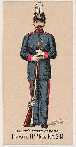 Private, 11th Regiment, New York State Militia, from the Military Series (N224) issued by Kinney Tobacco Company to promote Sweet Caporal Cigarettes
