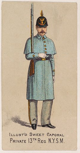 Private, 13th Regiment, New York State Militia, from the Military Series (N224) issued by Kinney Tobacco Company to promote Sweet Caporal Cigarettes