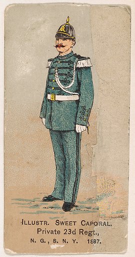 Private, 23rd Regiment, National Guard of the State of New York, from the Military Series (N224) issued by Kinney Tobacco Company to promote Sweet Caporal Cigarettes