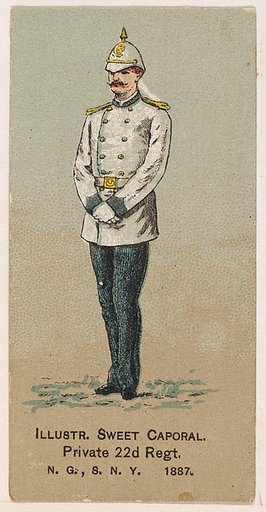 Private, 22nd Regiment, National Guard of the State of New York, from the Military Series (N224) issued by Kinney Tobacco Company to promote Sweet Caporal Cigarettes