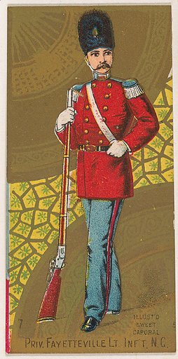 Private, Fayetteville Light Infantry, North Carolina, from the Military Series (N224) issued by Kinney Tobacco Company to promote Sweet Caporal Cigarettes
