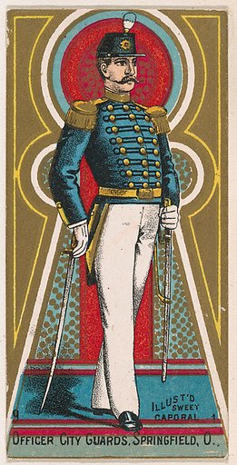 Officer, City Guards, Springfield, Ohio, from the Military Series (N224) issued by Kinney Tobacco Company to promote Sweet Caporal Cigarettes