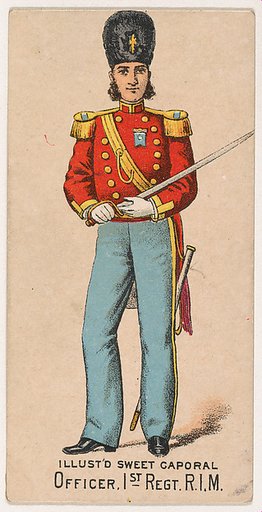 Officer, 1st Regiment, Rhode Island Militia, from the Military Series (N224) issued by Kinney Tobacco Company to promote Sweet Caporal Cigarettes