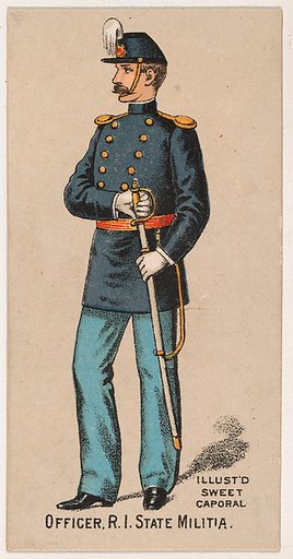 Officer, Rhode Island Strate Militia, from the Military Series (N224) issued by Kinney Tobacco Company to promote Sweet Caporal Cigarettes