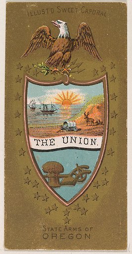 State Arms of Oregon, from the Military Series (N224) issued by Kinney Tobacco Company to promote Sweet Caporal Cigarettes