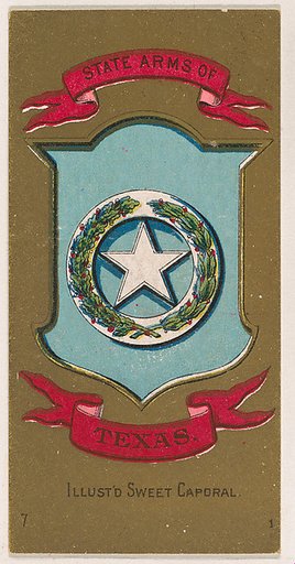 State Arms of Texas, from the Military Series (N224) issued by Kinney Tobacco Company to promote Sweet Caporal Cigarettes