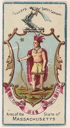 Arms of the State of Massachusetts, from the Military Series (N224) issued by Kinney Tobacco Company to promote Sweet Caporal Cigarettes